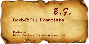 Borbély Franciska névjegykártya
