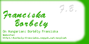 franciska borbely business card